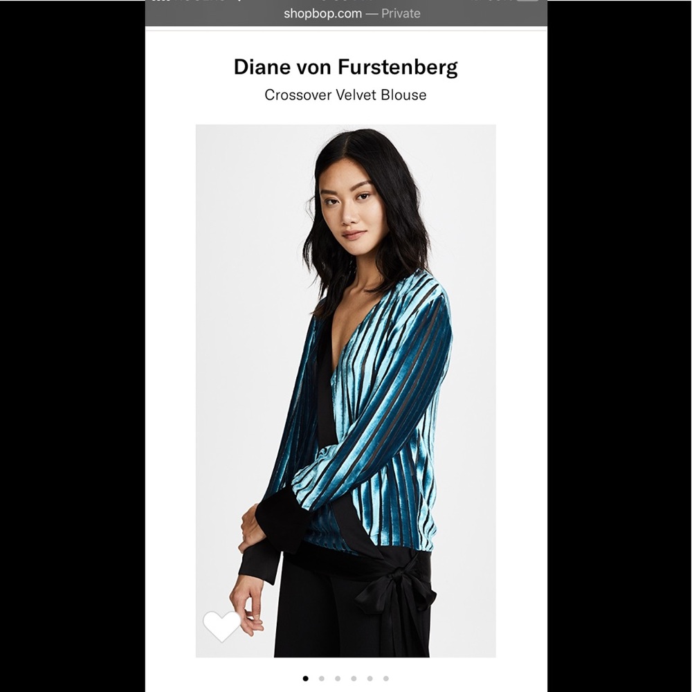Diane von Furstenberg Cross Over Velvet Blouse